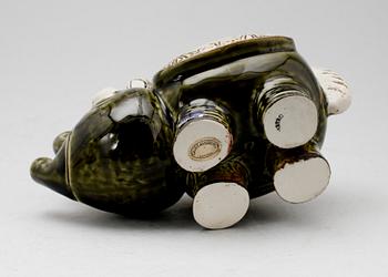 FIGUR, stengods, "Noshörning", Lisa Larson, Gustavsberg, 1970-tal.