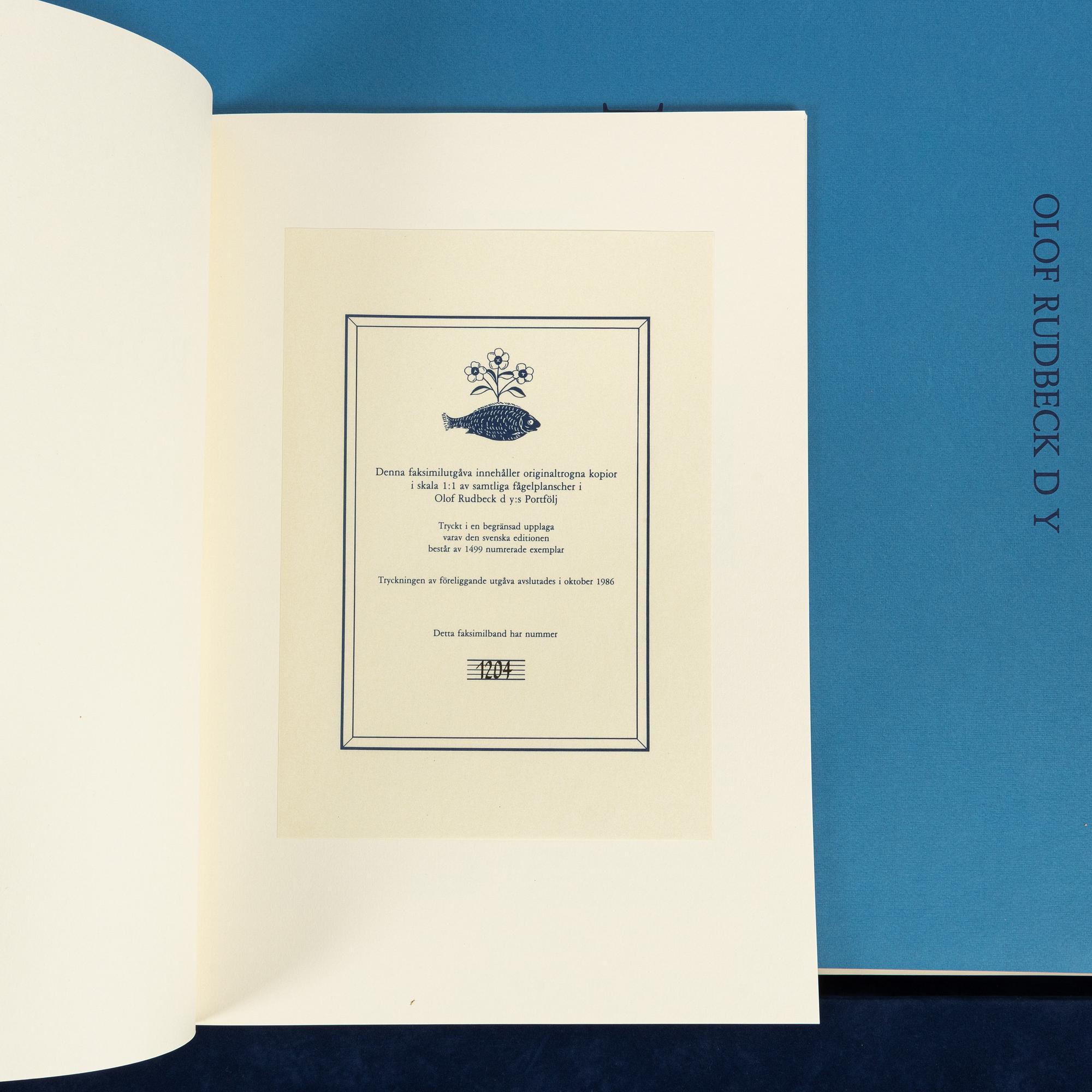 Olof Rudbeck the Younger, "Svenska fåglar", 2 portfolios.