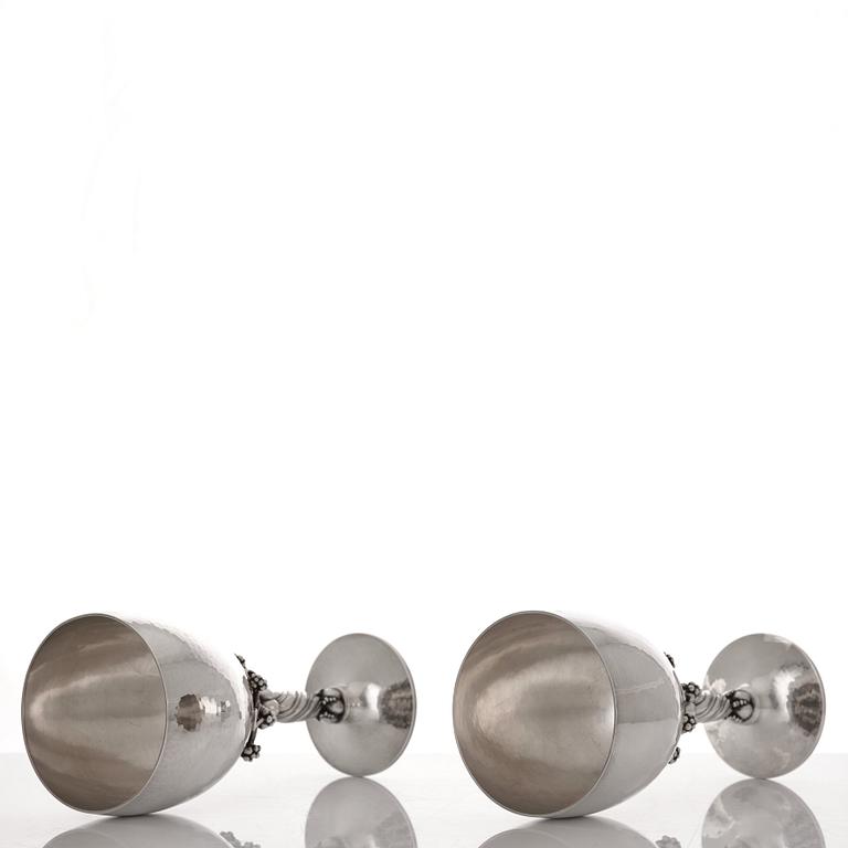 Georg Jensen, vinglas, ett par, Köpenhamn 1988 & 1996, sterling silver, designnr 263.