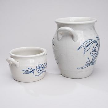 SMÖRBYTTA och HONUNGSKRUKA, flintgods, Arabia 1930-40-tal.