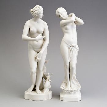 TWO PARIAN FIGURES, Gustafsberg, early 20th century.