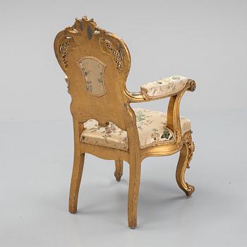 A south European Baroque style chair, late 19th Century.