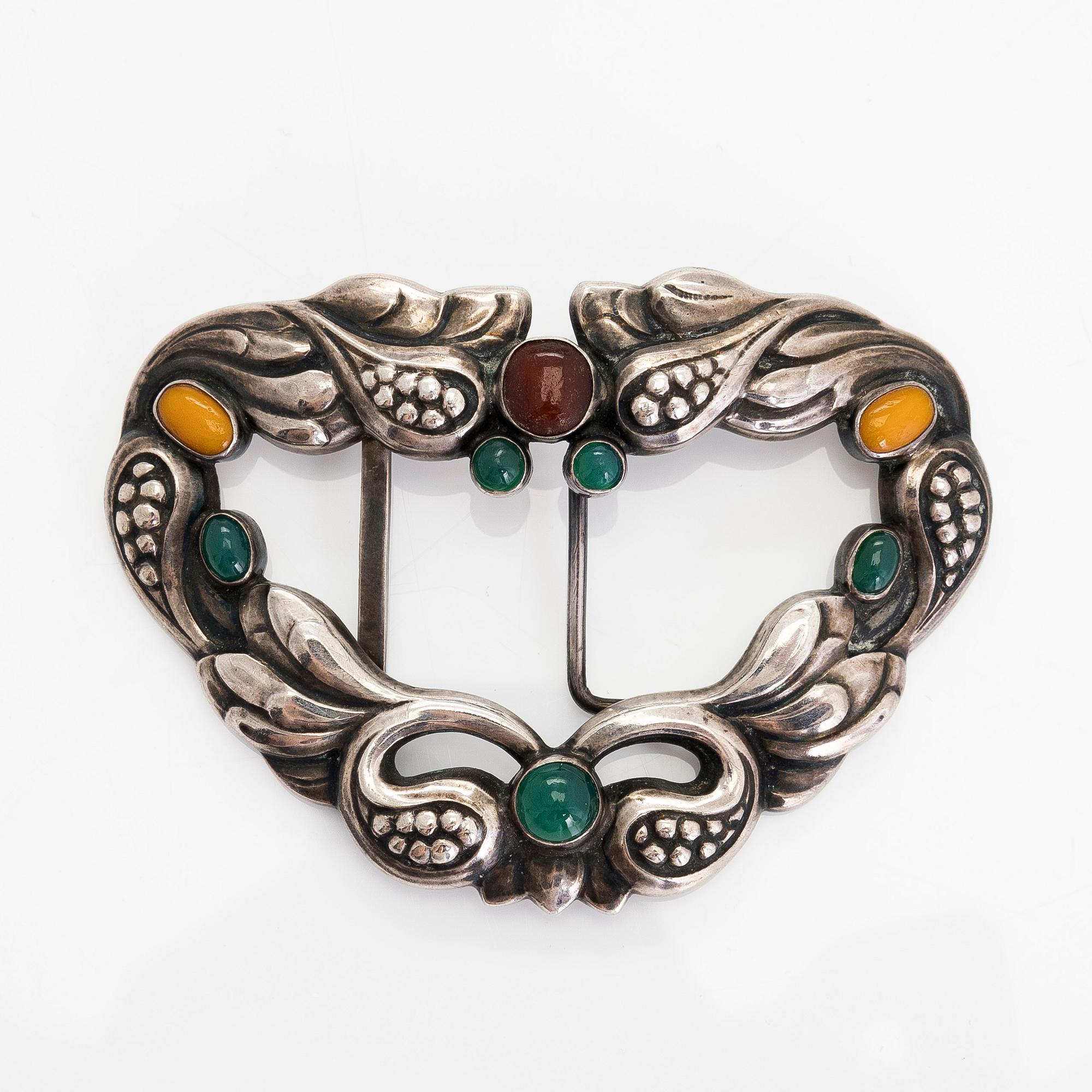 Georg Jensen, an early 20th-century silver buckle, Copenhagen Denmark 1904-1908.