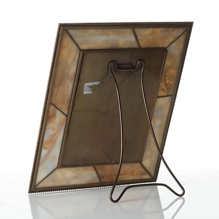 Tiffany Studios, two metal and glass desk picture frames, New York, early 20th century, model 918.