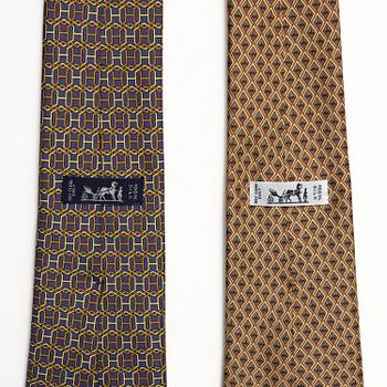 Hermès, two silk ties.