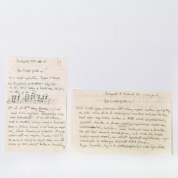 BÉLA BÁRTOK (1881-1945), eleven signed letters. Mostly dated Budapest 1930-38.