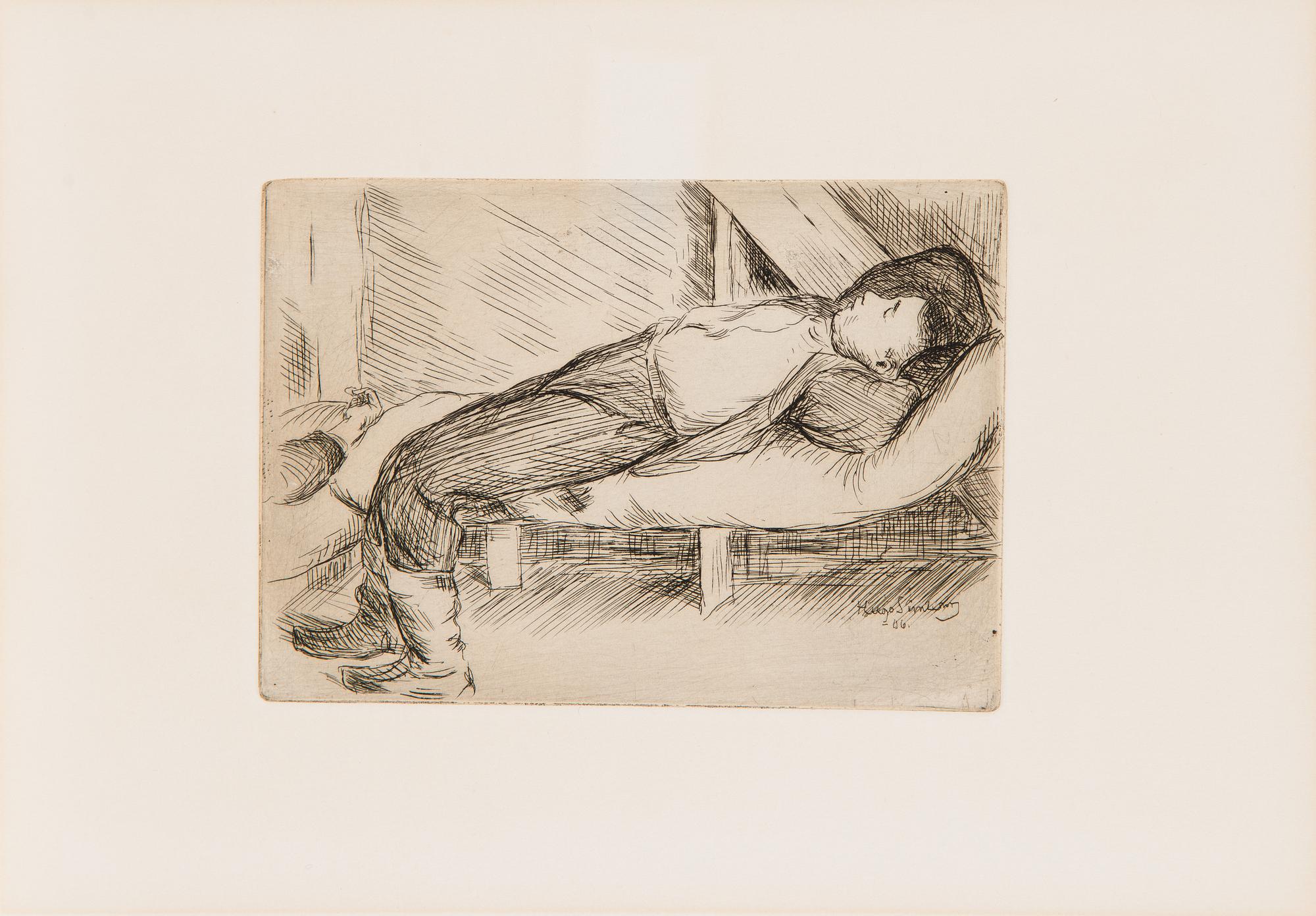 Hugo Simberg, "Sovande man II".