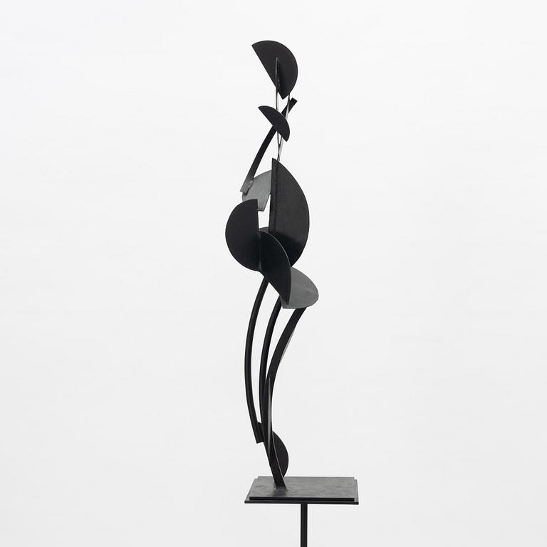 Rune Rydelius, sculpture, signed, metall, height 103.5 cm (including pedestal 207 cm).