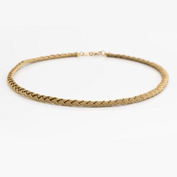 Necklace, braided, 18K gold,