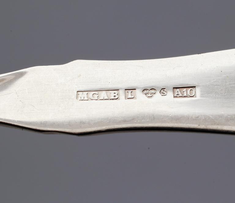 BESTICK, 13 delar, silver, MGAB, 1970-tal. Total vikt med stålblad ca 549 gram.