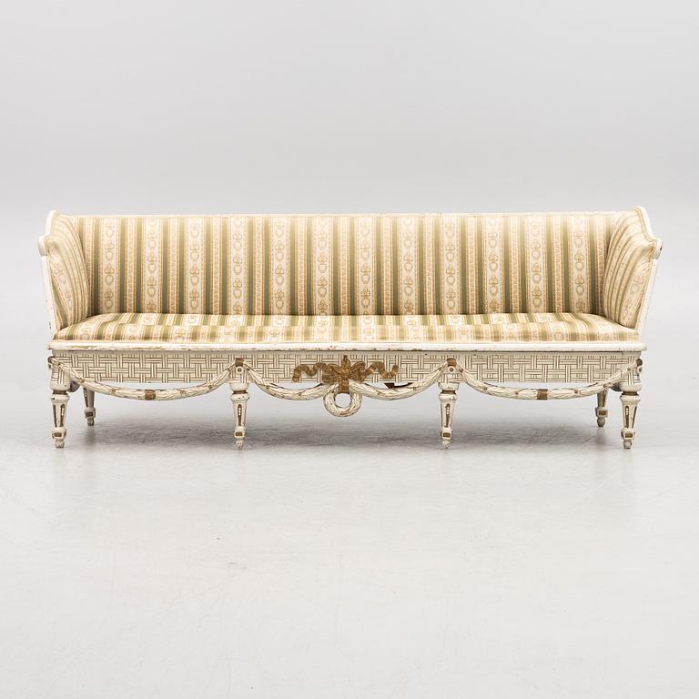 A Gustavian sofa, later part 18th century.