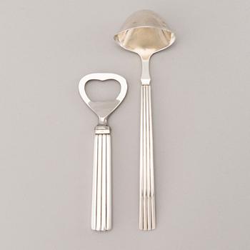 A 106 PIECE SILVER 'Bernadotte' cutlery set for George Jensen Denmark 1945-1977.