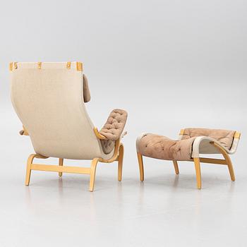 Bruno Mathsson, a 'Pernilla' armchair and ottoman, Dux.