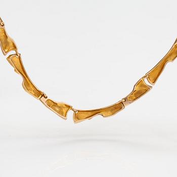Björn Weckström, Kaulakoru "Pyörteitä", 14K kultaa, platinaa. Lapponia 2000.