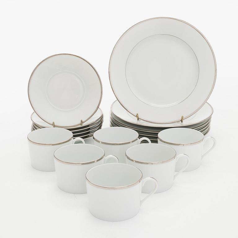 Coffee service for six persons, Haviland Orsay platine, porcelain.