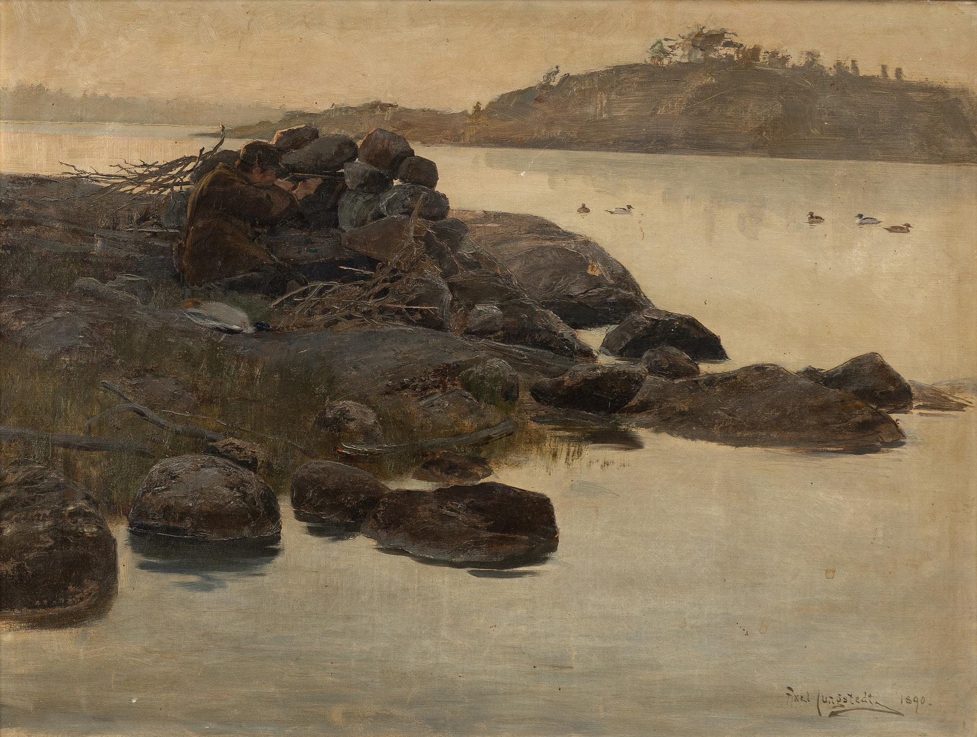 Axel Jungstedt, Hunters by the water's edge.