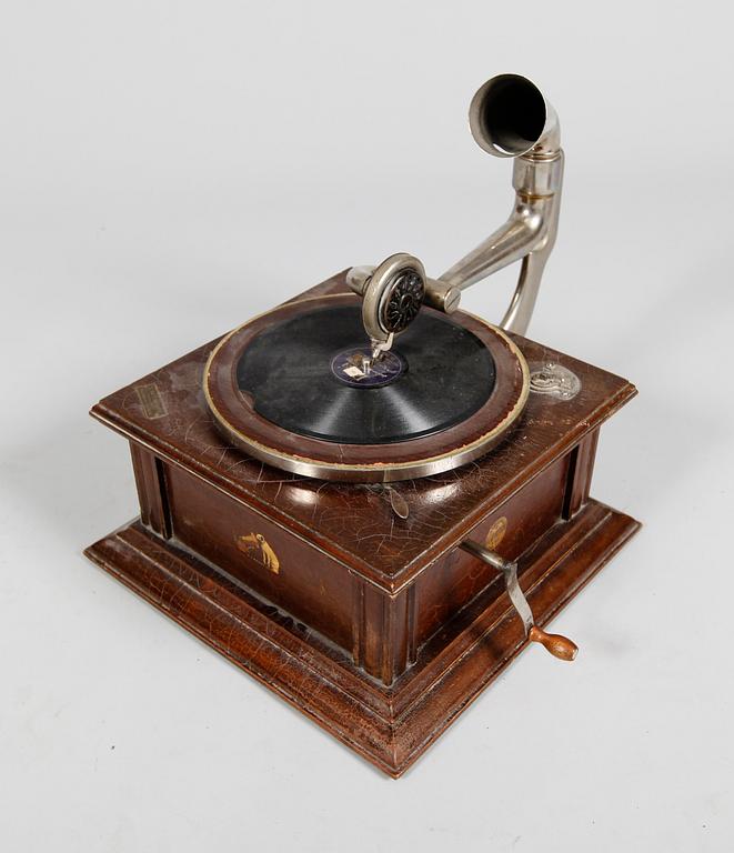 VEVGRAMMOFON, His Master's Voice, tidigt 1900-tal.