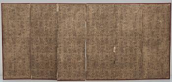 GOLVSKÄRM, 2 skärmar med tot 12 delar, Japan, 1800/1900-tal.