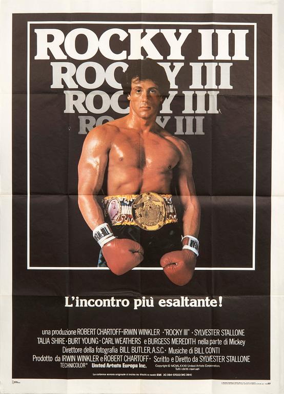 Filmaffish Sylvester Stallone "Rocky III" 1982 Frankrike.