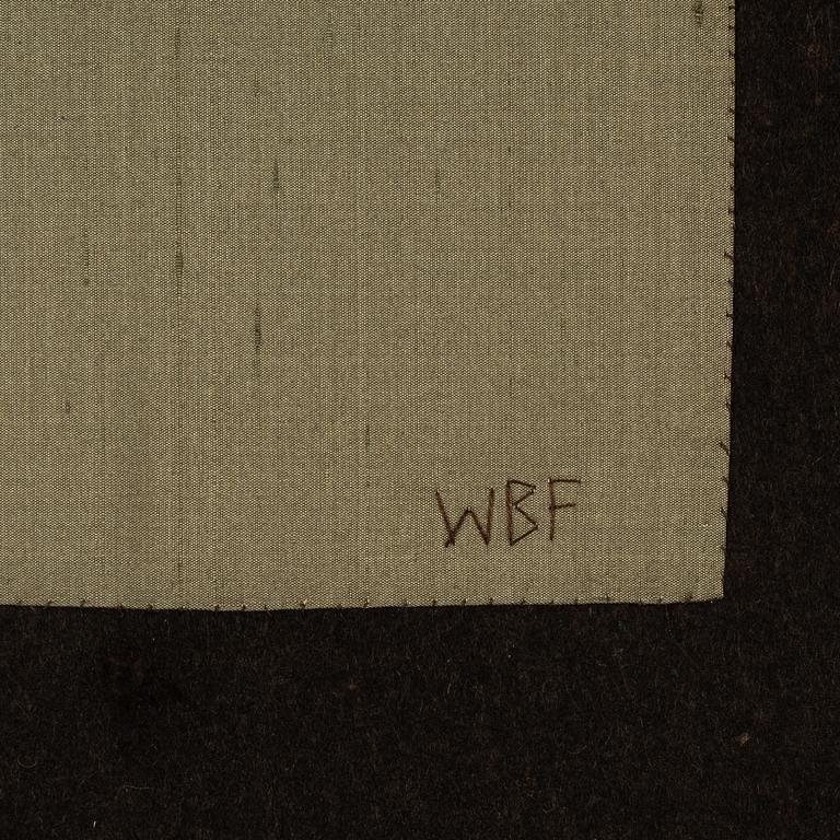 Wibeke Beck-Friis, collage in textile, signed WBF.