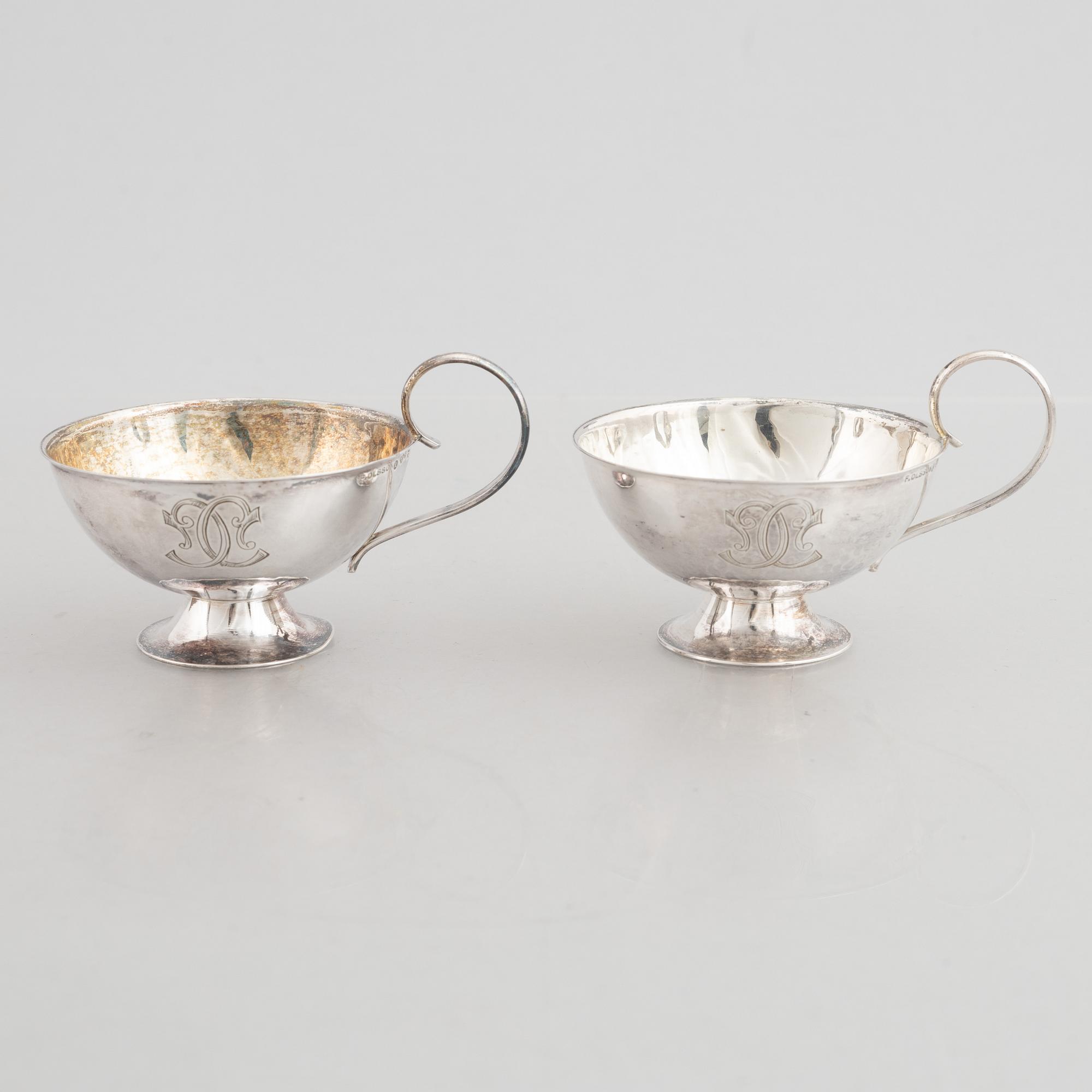 Six Swedish Silver Punch Mugs, mark of Fritz Olsson, Luleå 1949.