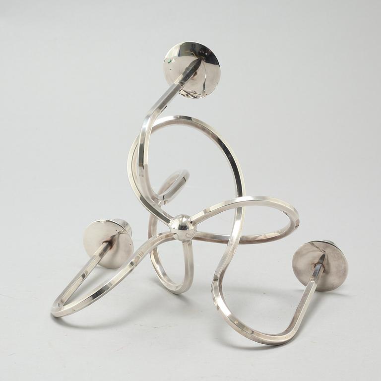 Josef Frank, a silver platen "Vänskapsknuten" candelabra, Firma Svenskt Tenn, designed in 1938,