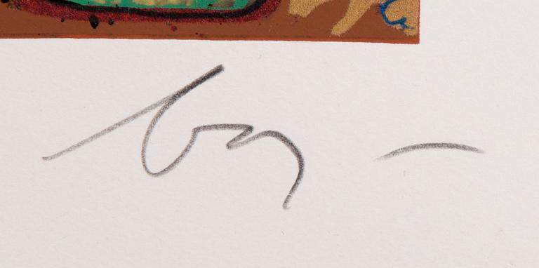 ENRICO BAJ, blandteknik och färgtryck, 5 st, signerade och numrerade.