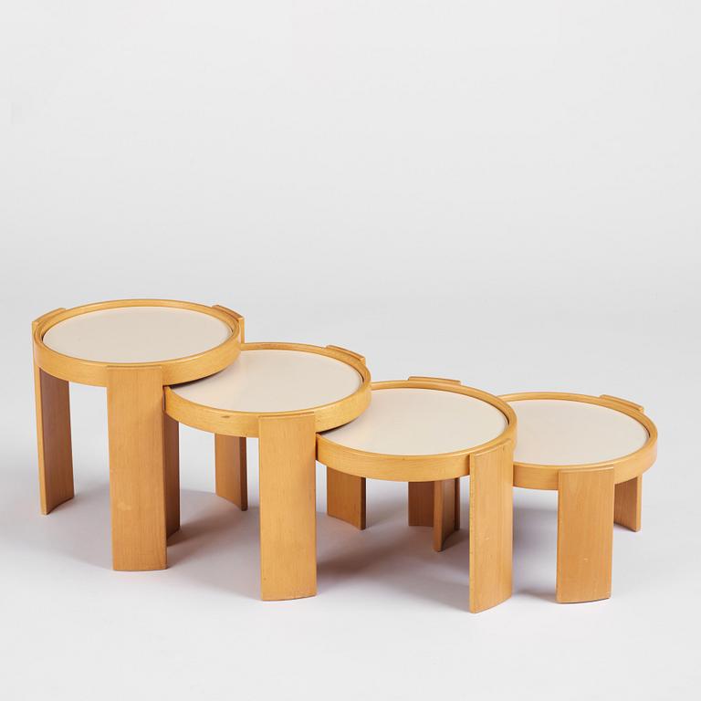 Gianfranco Frattini, a set of nesting tables model "780", Cassina, Italy post 1966.