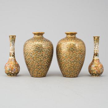 Four Japanese Satsuma miniature vases, first half of 20th Century.