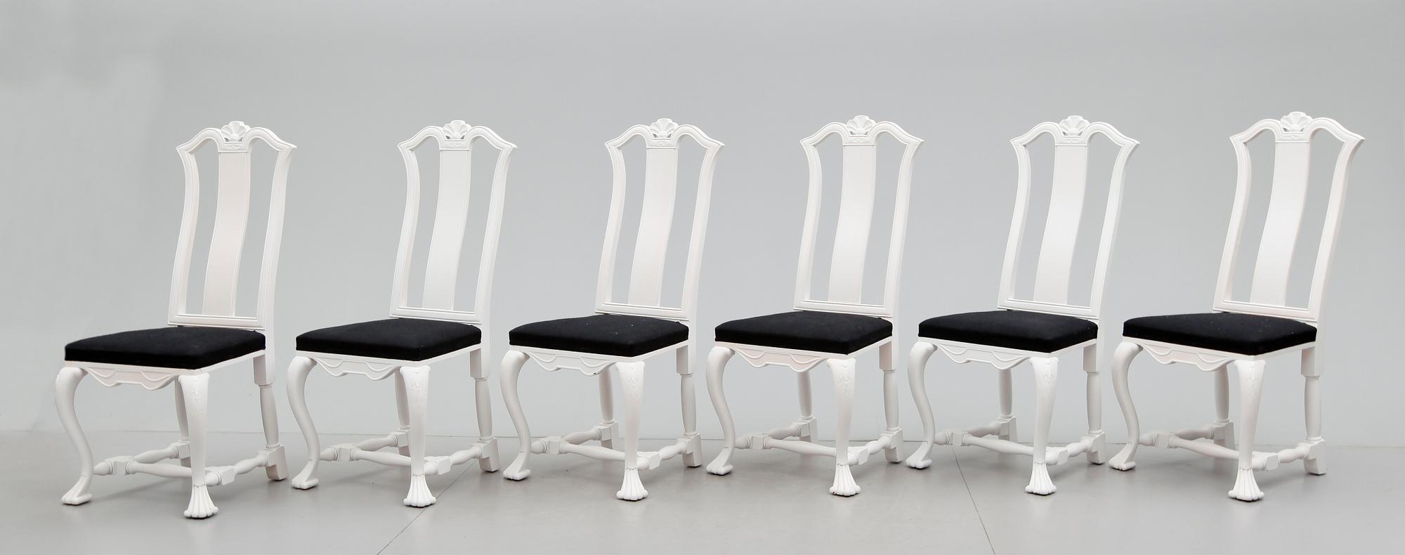 STOLAR, 6 st, barockstil, 1900-talets andra hälft.