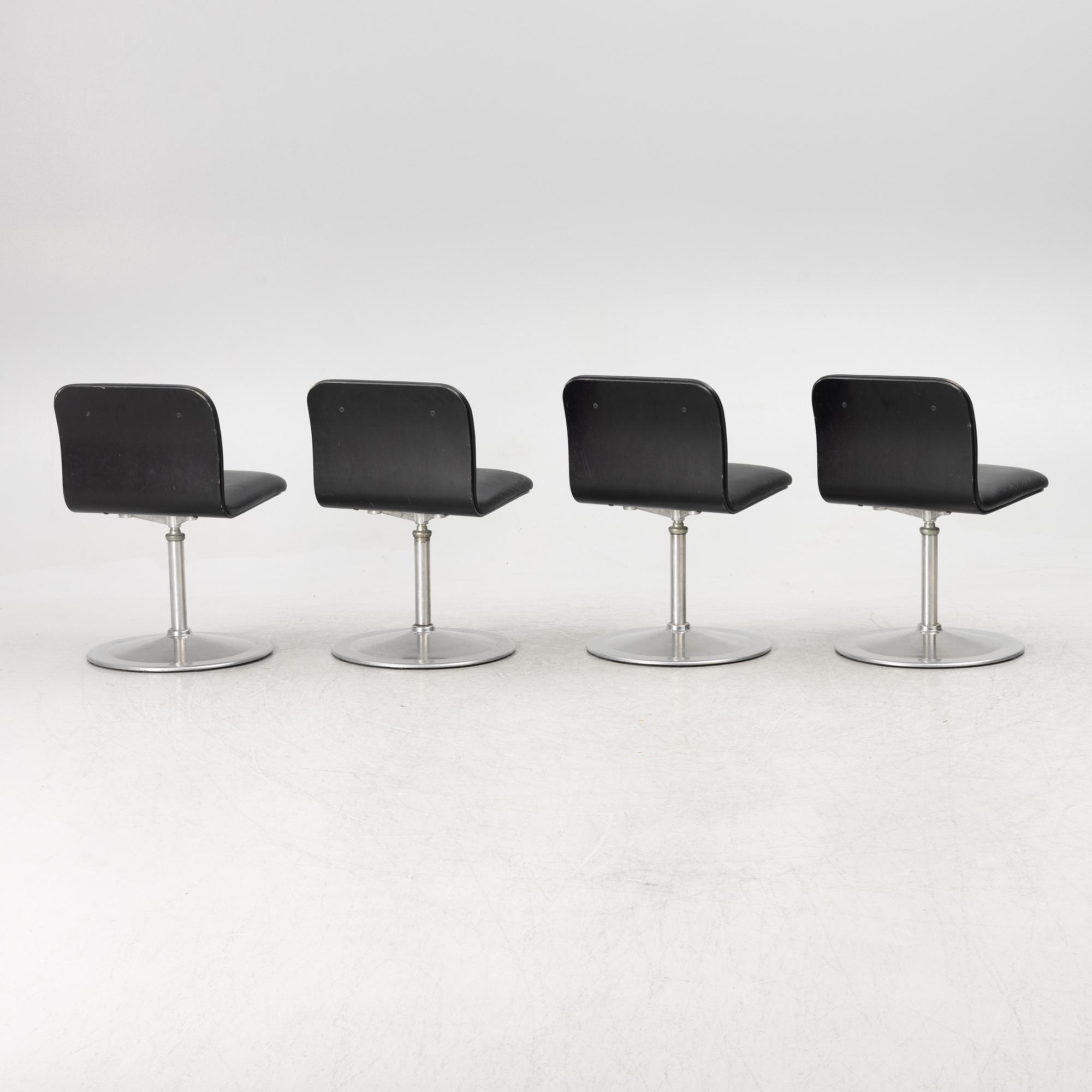 Yrjö Kukkapuro, four chairs, Avarte, Finland.
