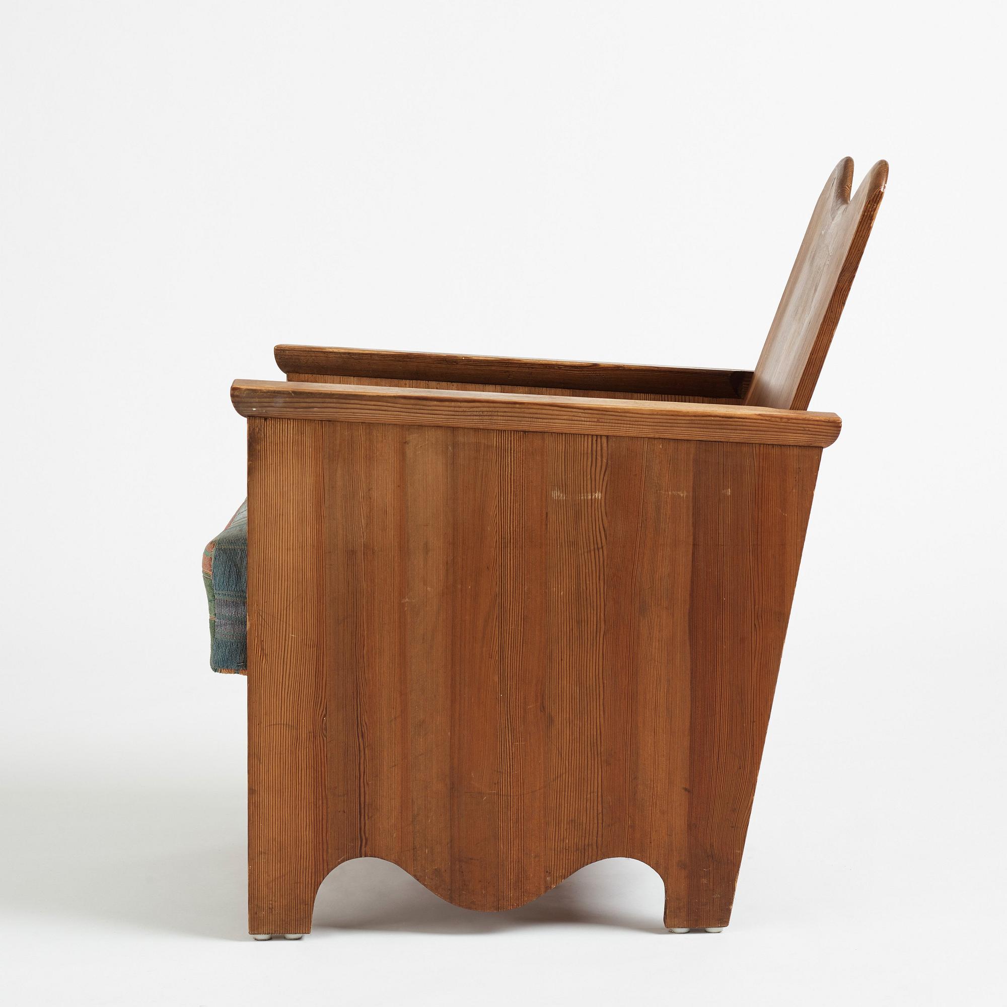 Axel Einar Hjorth, a stained pine easy chair "Utö", Nordiska Kompaniet, Sweden 1930's.