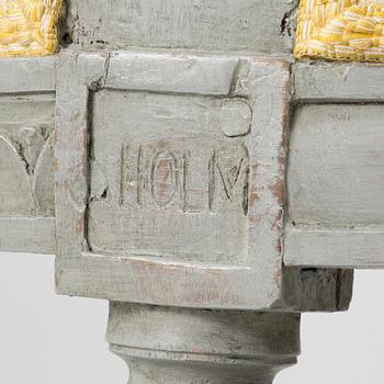 Stolar, ett par, gustavianska, av Erik Holm, (1734-1814, mästare i Stockholm) 1700-talets andra hälft.