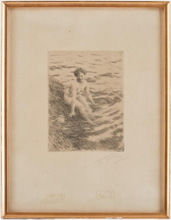 ANDERS ZORN, etsning. Signerad. Signerad samt daterad 1911 i plåten.