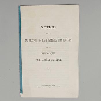 SKRIFT, "Notice sur le Manuscrit de la Première traduction" av August Strindberg, Stockholm 1889.