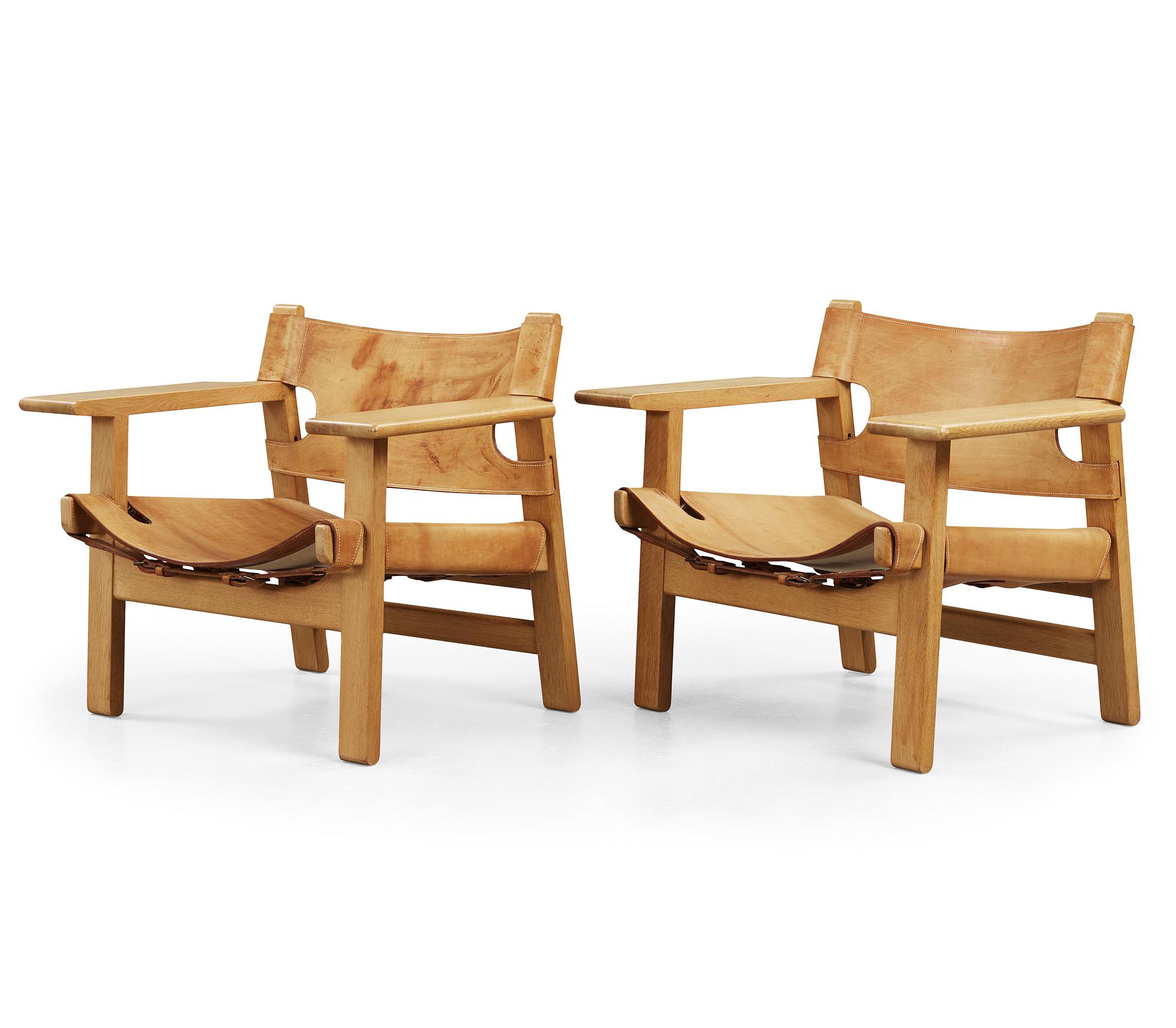 BØRGE MOGENSEN, fåtöljer, ett par, "Spanska Stolen", Fredericia, Danmark.