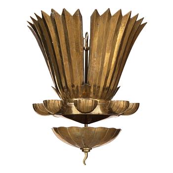 Lars Holmström, a Swedish Grace brass chandelier, Arvika.