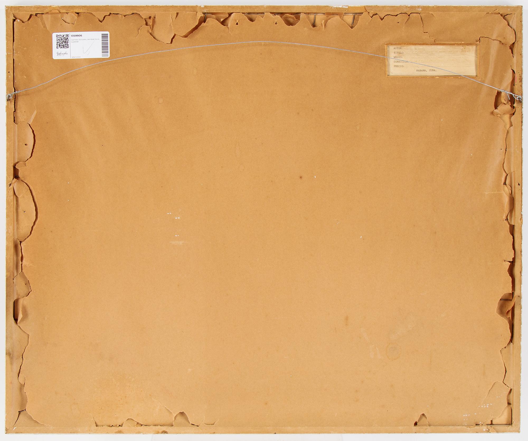 Carmelo Gonzales Iglesias, a hand painted print, signed.