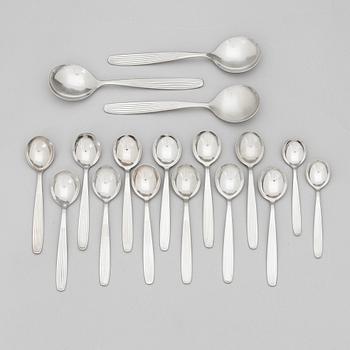 Kaj Franck, bestickserie, 220 st, rostfritt stål, "Scandia", Hackman Sorsakoski. Formgiven 1952.