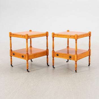 Side tables/Bedside tables, a pair, late 20th century.
