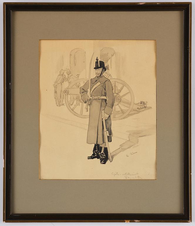 Carl Larsson, "Göta artillerist - Högvakten".