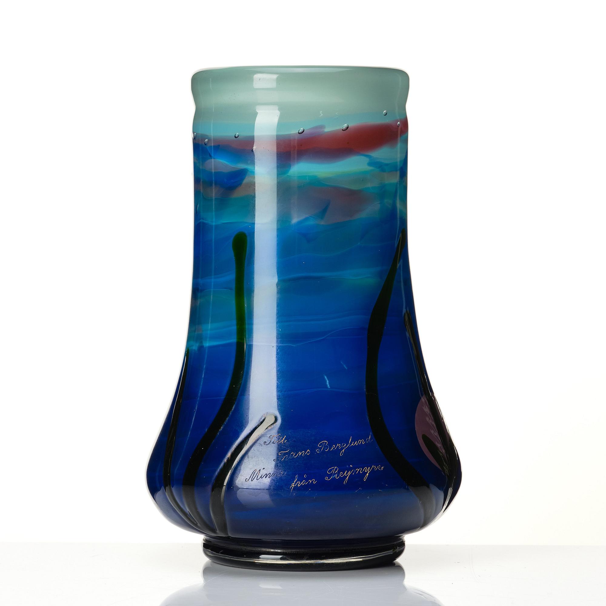 Ferdinand Boberg, /Betzy Ählström, an Art Nouveau 'marqueterie sur verre' vase, Reijmyre glassworks, Sweden ca 1901-1905.