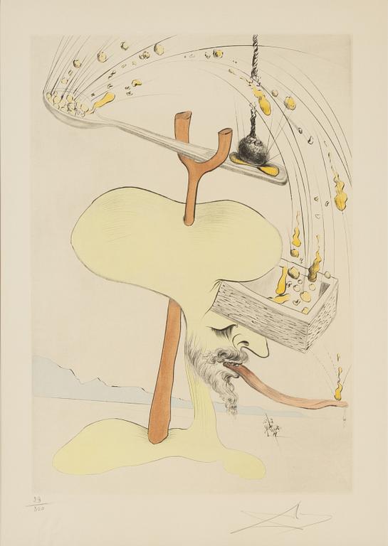 Salvador Dalí, drypoint coloured with stencil, 1975. signed 29/300.