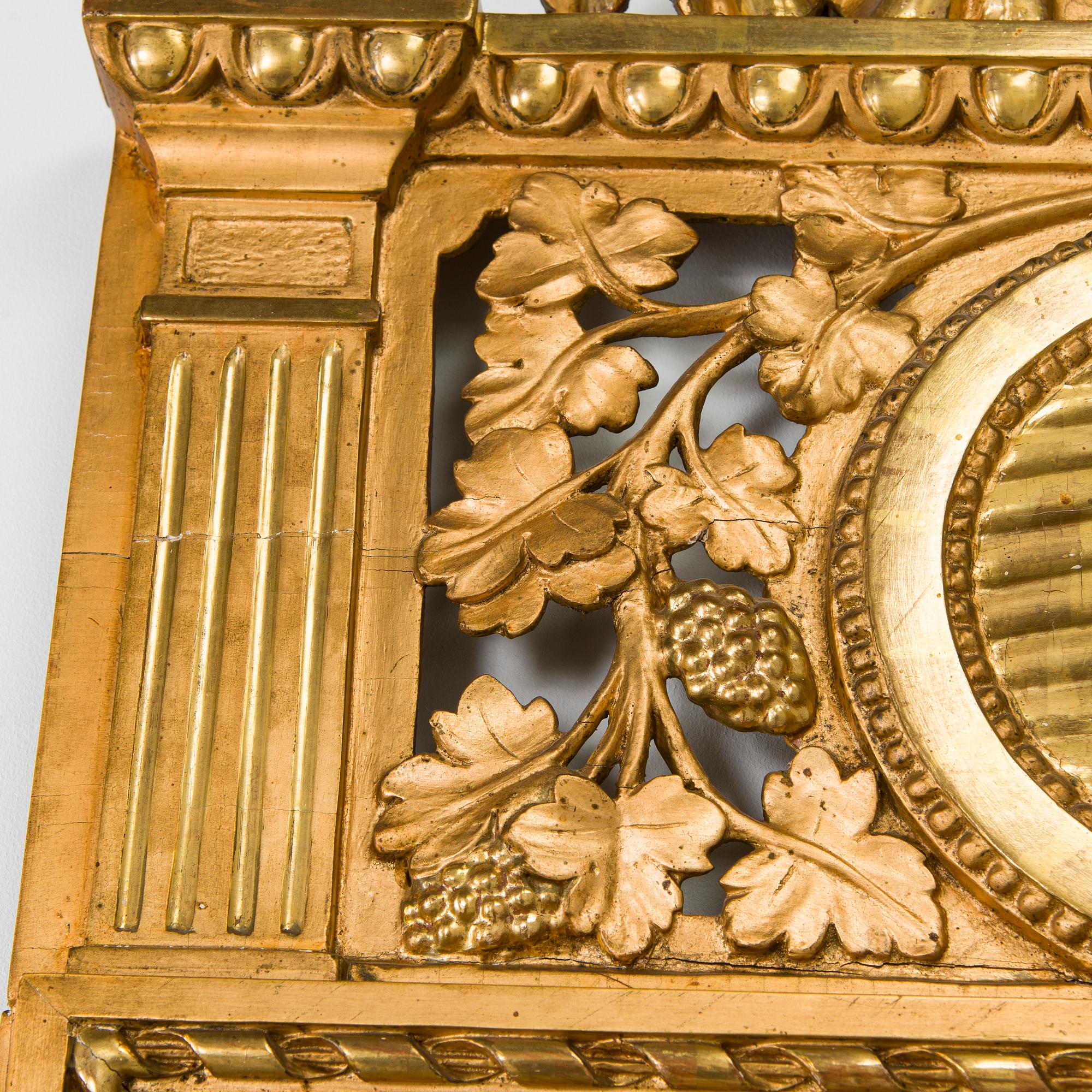 A Gustavian late 18th century hallmarked Gothenburg mirror.