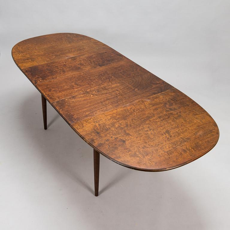 Kerstin Hörlin-Holmquist, A set of six Charlotte chairs with a dining table by Asko, Finland, 1970s.