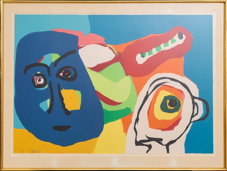 Karel Appel, färglitografi signerad och numrerad EA.