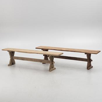 Benches, a pair.