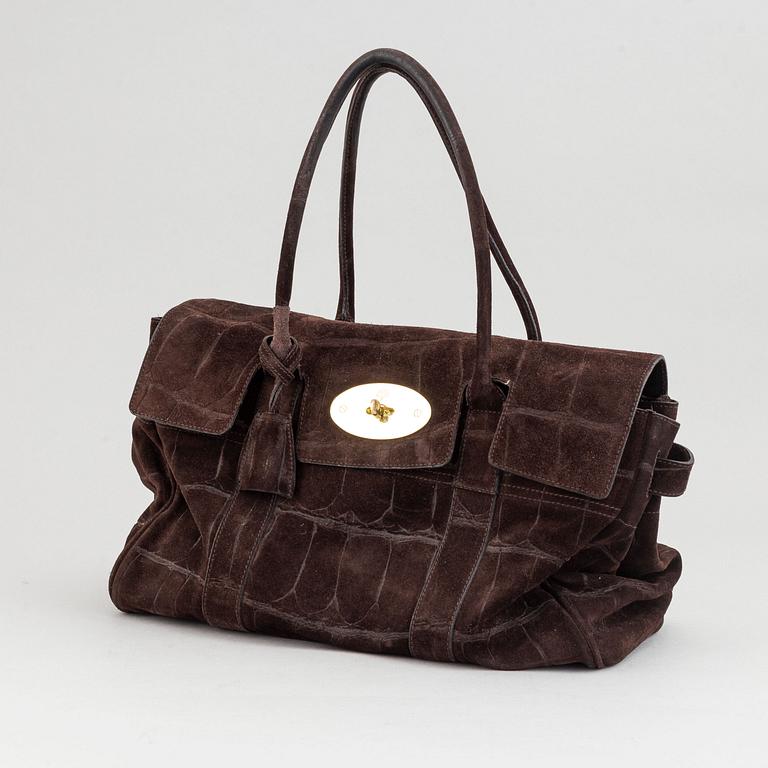 Mulberry, a brown suede 'Bayswater' handbag.