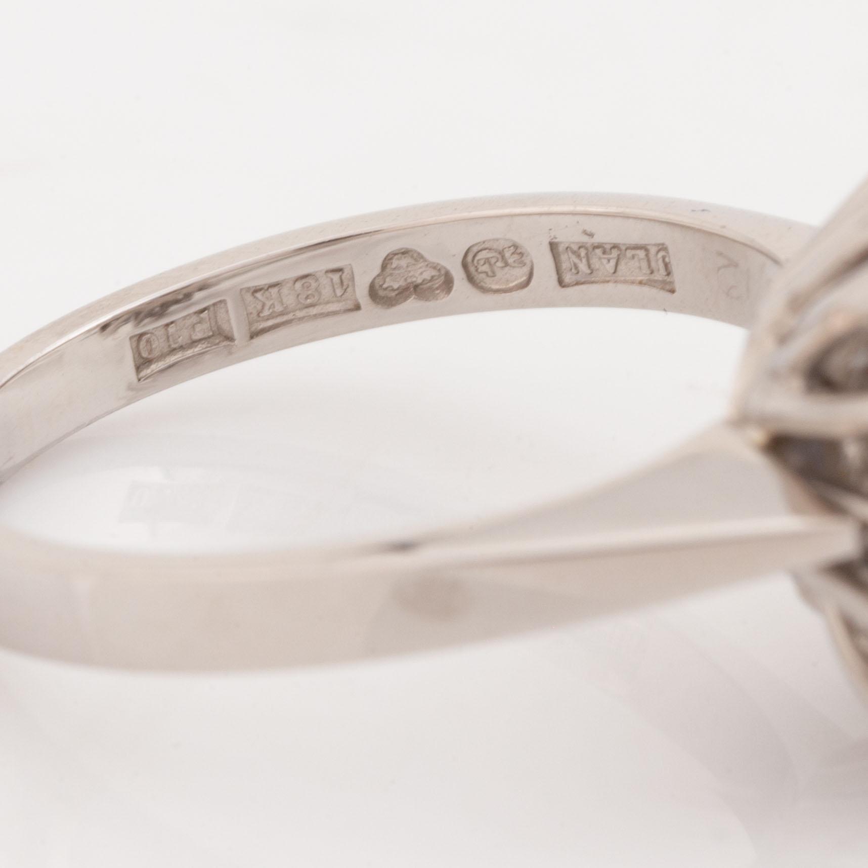 Sapphire and eight cut diamond ring. Evert Lindberg, Göteborg, 1980.