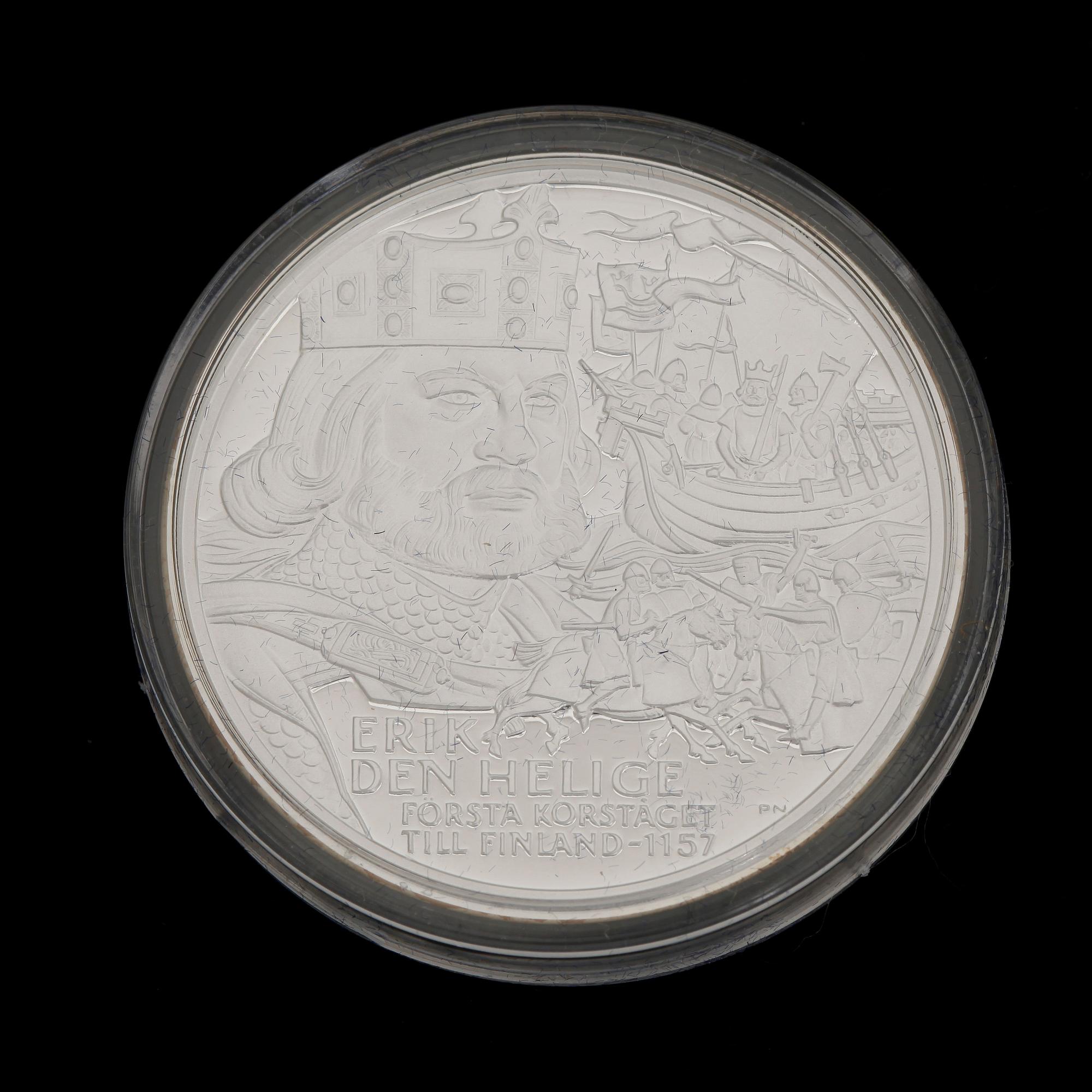 MINNESMYNT, 35 st, sterlingsilver, "Sveriges regenter", ca 945 g.